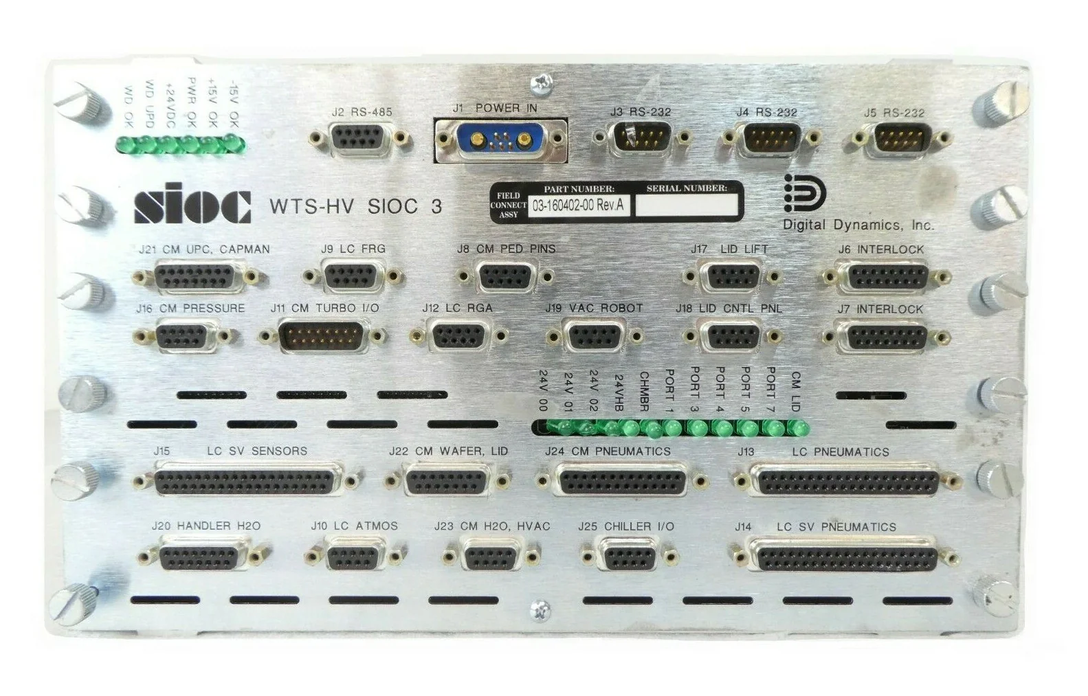 Digital Dynamics 03-160402-00 sioc WTS-HV SIOC 3 Novellus Damaged LED ...