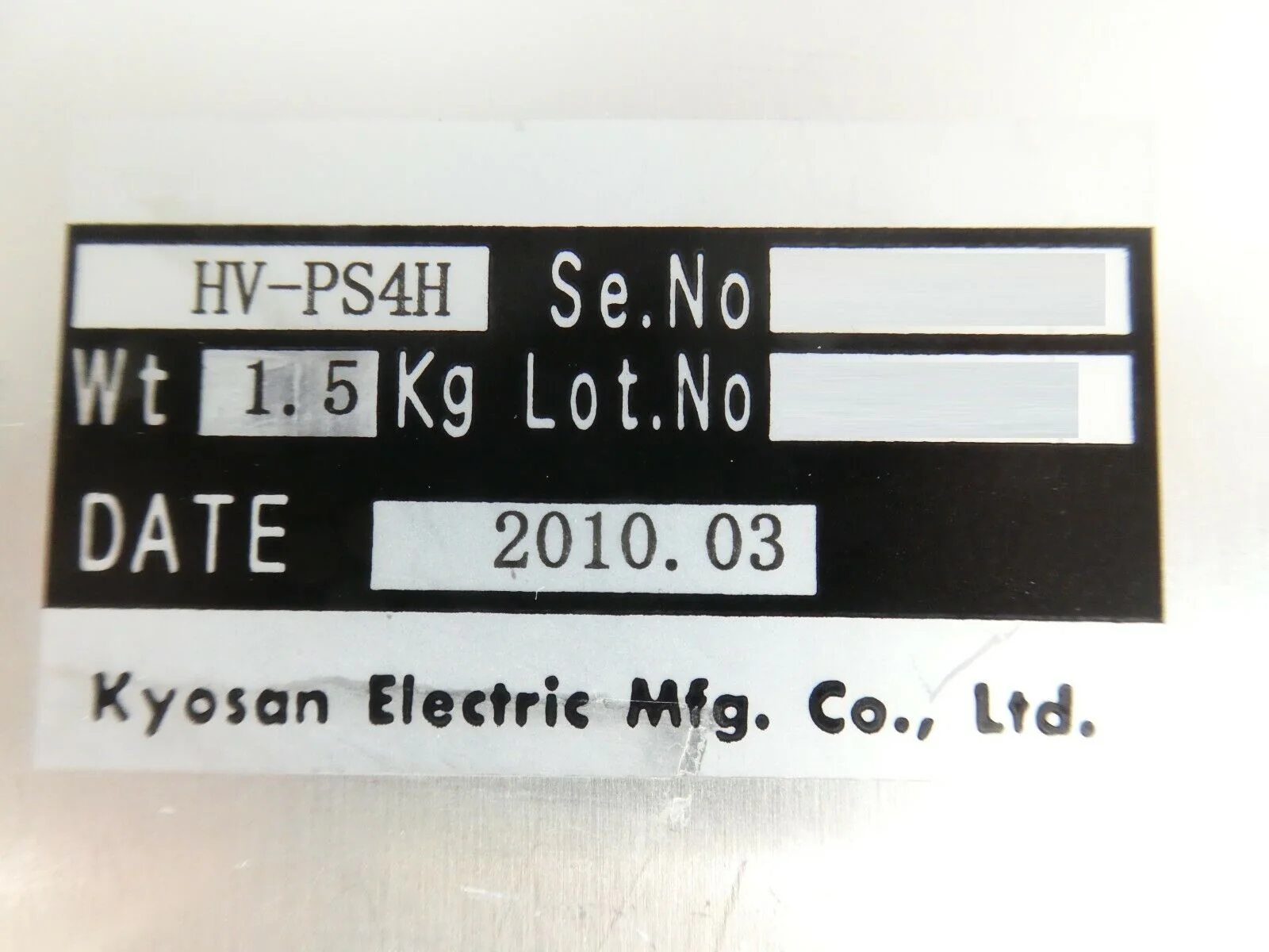 Kyosan Electric HV-PS4H HV Power Module TEL Tokyo Electron Working ...