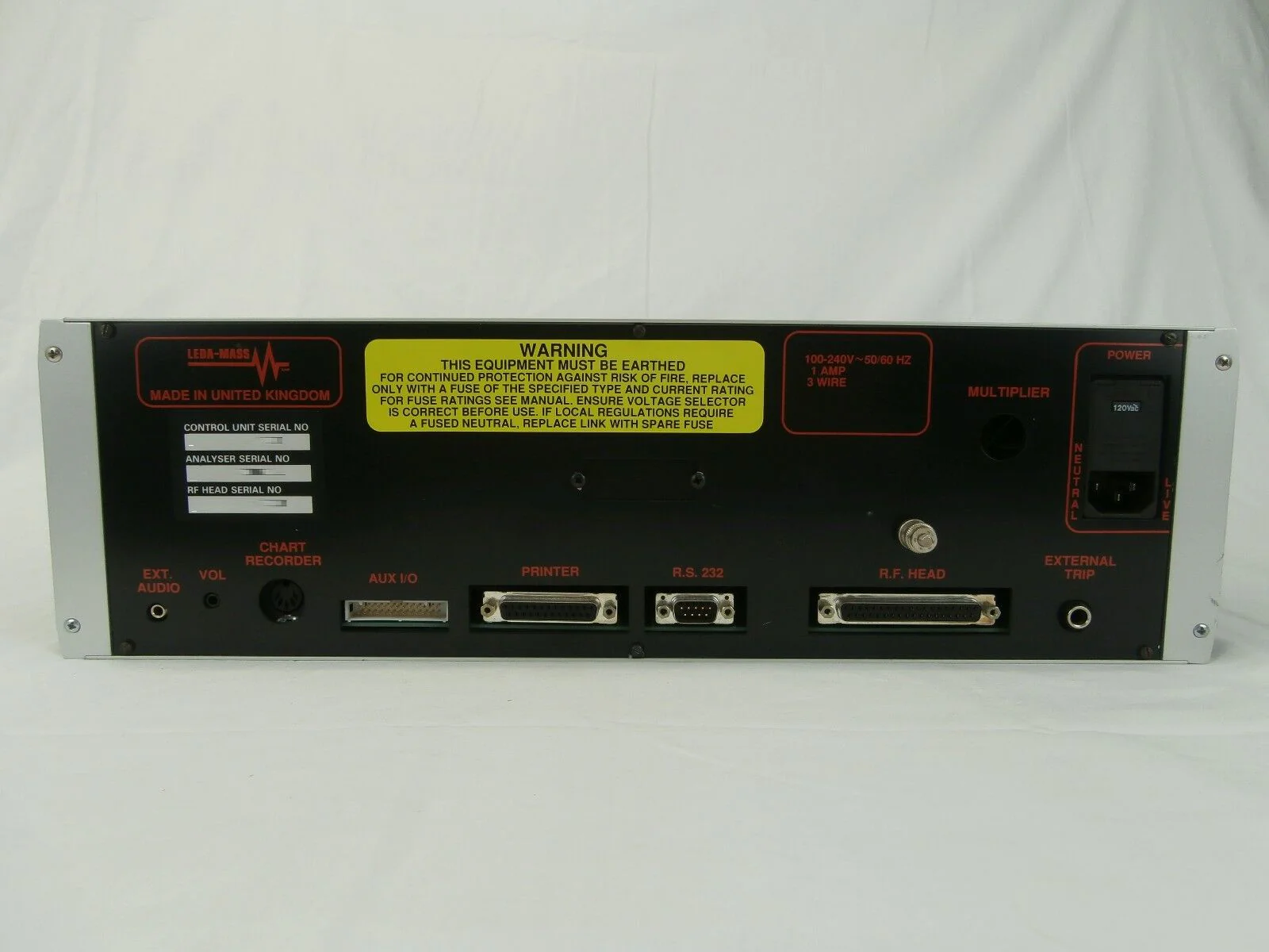 Leda-Mass Spectra Vacscan 100 Residual Gas Analyzer RGA Nordiko 9550 ...