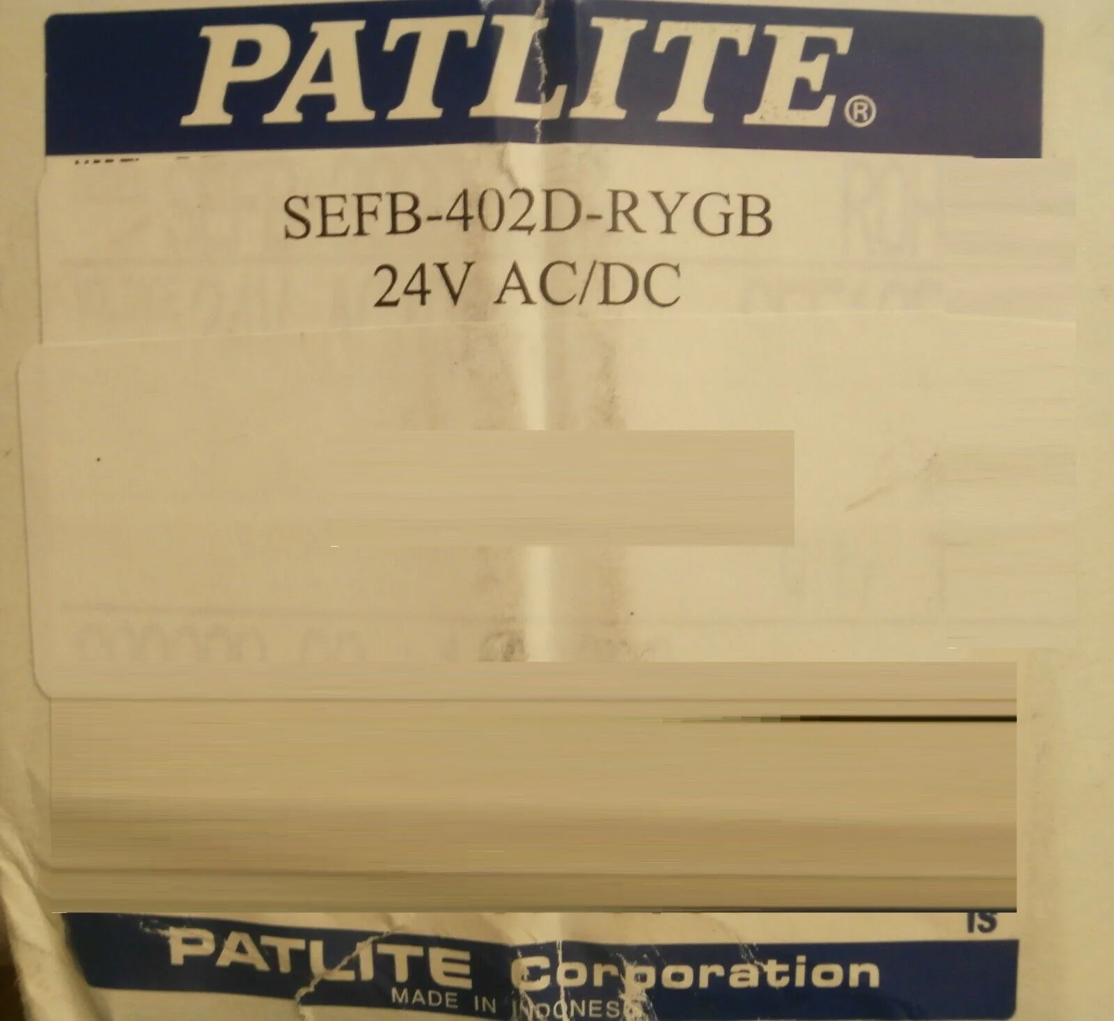 Patlite SEFB-402D-RYGB Indicator Light Tower 24V AC/DC New Surplus ...