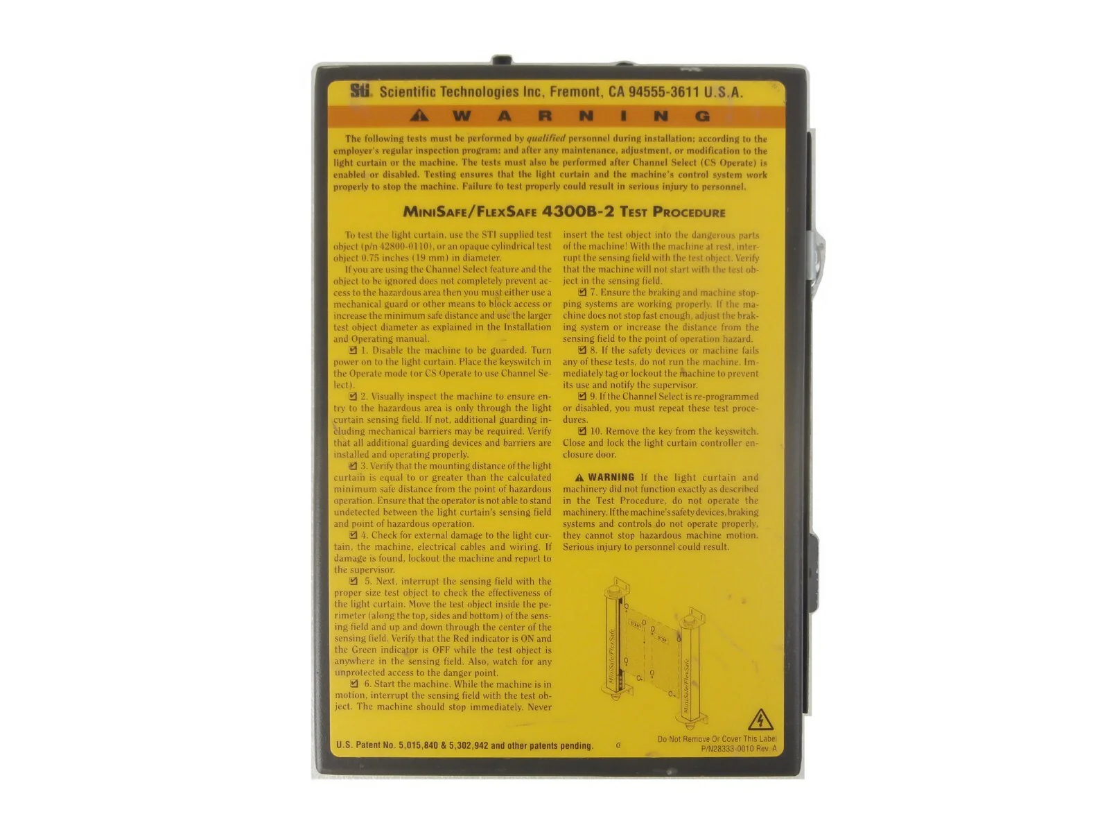 Sti 70011-1000 Light Curtain Controller MiniSafe/FlexSafe 4300B-2 MS43 ...