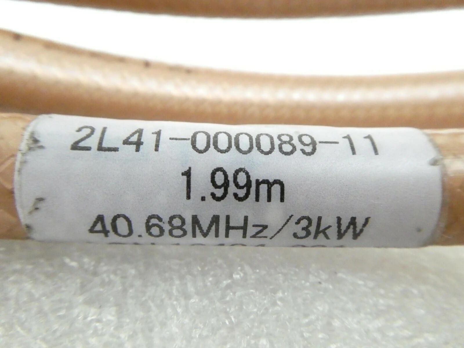 TEL Tokyo Electron 2L41-000089-11 RF Cable 40.68MHz @ 3kW 1.99M Working ...